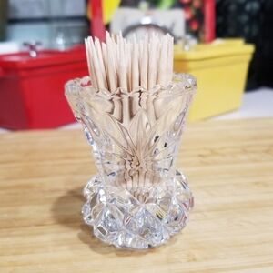 Hofbauer Collection Toothpick Holder Made in W Germany 24% Lead‎ Crystal 2.5"